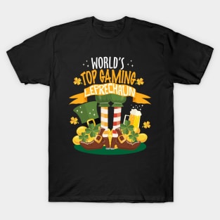 World's Top Gaming Leprechaun St. Patrick's Day Funny T-shirt T-Shirt